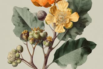 hand draw botanical illustrations