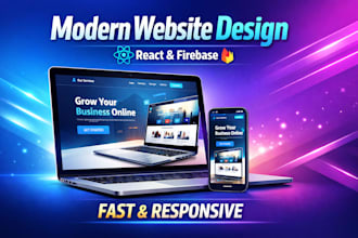 a modern responsive website with react and firebase