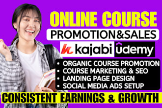 udemy online course promotion sqaurespace teachable thinkific course marketing