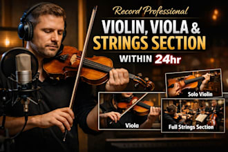 record professional violin, viola and cinematic strings section
