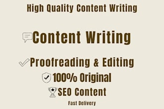 write, edit, and proofread high quality content