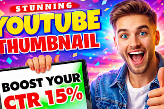design eye catching youtube thumbnail for high CTR fast