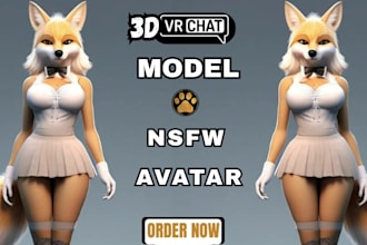 create custom vrchat anime avatar nsfw vr character avi outfits with rigging
