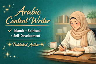 write arabic spiritual, islamic and self development content