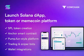 build solana dapp, token or memecoin platform