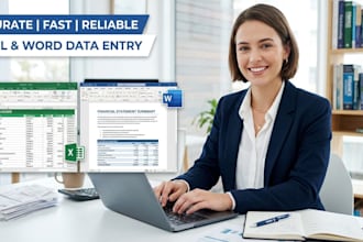 do accurate accounting and financial data entry in excel or word