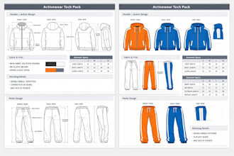 do activewear fitness design tech pack sportswear gymwear collection design