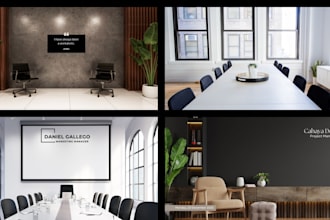 design custom zoom or team virtual background, office mockup, google meet, zoom