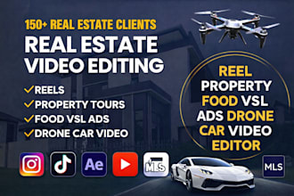 do real estate video editing reel property food vsl ads drone car video editor