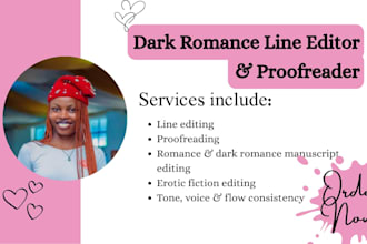 line book editor, proofreader, erotic dark romance novel editor