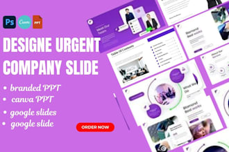 design urgent company slide,branded presentation canva powerpoint, google slide