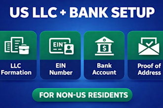 create USA business bank, with USA physical address, proof of address and US llc