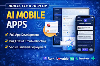 build, fix deploy ai mobile apps with rork, lovable, v0 supabase backend API