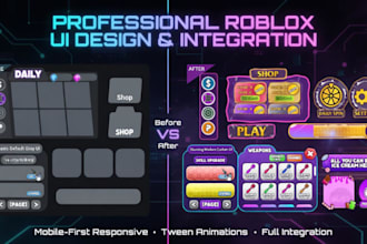 create professional roblox UI gui design integration mobile responsive