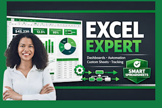 create custom excel spreadsheet, dashboard, tracker and automation, goal setting