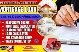 wordpress mortgage loan calculator website mortgage loan website landing page