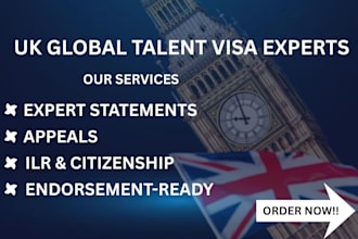 write expert statements for global talent visa and apppeals