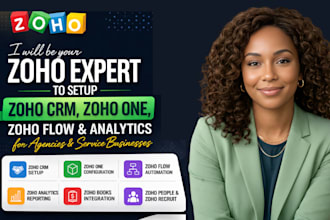 be your zoho expert to setup zoho CRM zoho one zoho flows analytics for agencies