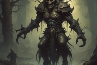 draw dark fantasy horror art for your commercial products