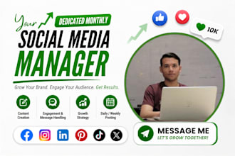 monthly professional social media manager for christian,music,real estate,artist