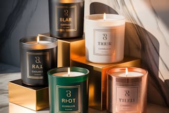 custom premium candle box packaging and label design candle line box packaging