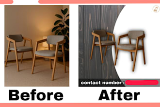 professionally edit furniture product photos add backgrounds