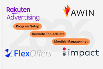 setup and manage awin, rakuten, flexoffers, and impact affiliate programs
