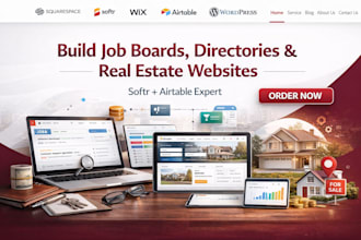 softr airtable database job board real estate listing directories website design