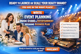 write event planning music studio entertainment company wedding planning