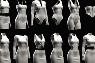design rig and texture 3d clothing mesh for vrchat second life fivem imvu peds