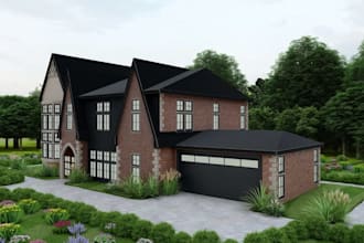 render cgi UK homebuilder,remodel UK small house,rebuild detached house exterior