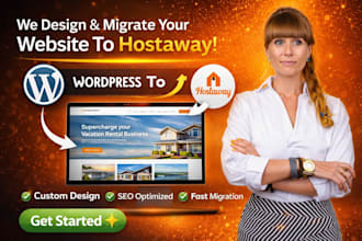 hostaway website design, wordpress website to hostaway website, booking website