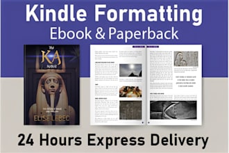 format your book for amazon KDP kindle ebook and paperback