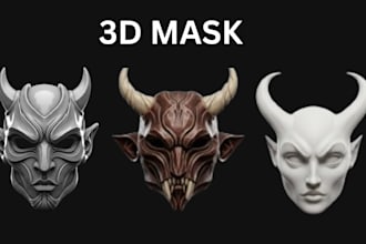create custom 3d mask stl wearable for cosplay and 3d printing