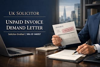 draft a UK solicitor demand letter for unpaid invoices