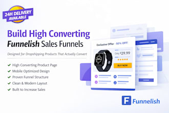 design high converting funnelish sales funnel for dropshipping product pages
