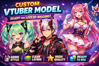 create custom vtuber model ready for live2d rigging