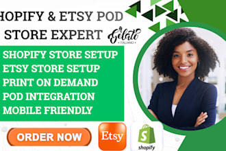 setup etsy or shopify print on demand store with printify printful gelato