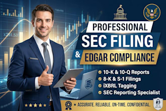 prepare and file sec 10k, 10q, 8k, s1 reports and manage edgar compliance