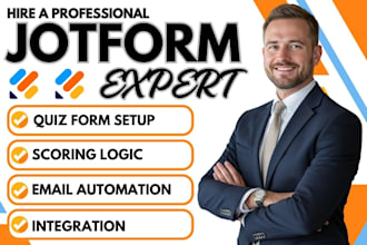 build jotform quiz scoring logic email workflow automation integration VA