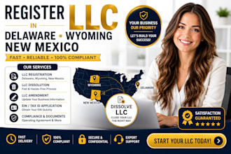 register llc in delaware, wyoming, new mexico and dissolve llc