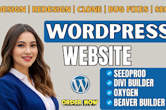 design wordpress website with elementor pro, divi beaver builder, oxygen, bricks