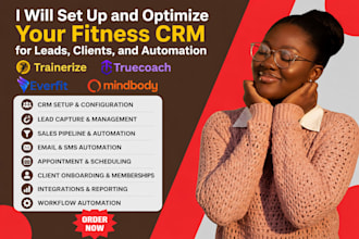 setup, automate, optimize fitness CRM for gyms, coaches and trainers