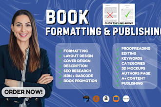 format and design ebook and paperpack manuscript ready to upload on amazon kdp