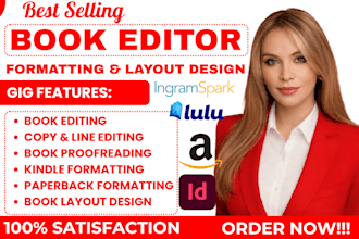 copy edit, line edit, and format your novel or ebook for amazon kdp