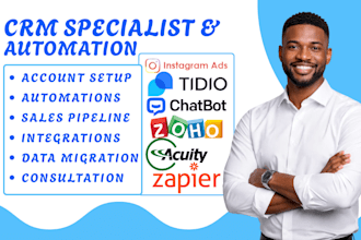 setup instagram ads tidio chatbot zoho acuity scheduling and zapier automation