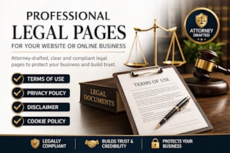 create legal pages privacy policy, terms and cookies policy for your website