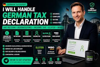 do german tax declaration, vat return, business tax, income tax elster, wiso