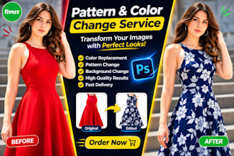 do color replacement, pattern change and background editing