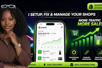 setup tiktok shop, fix, manage ig shop, facebook shop, with shopify integration